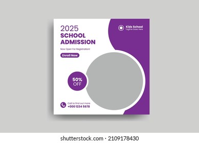 School admission social media post template