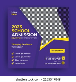 School Admission Social Media Post Design