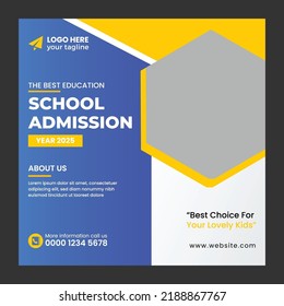 School admission social media post or web banner template
