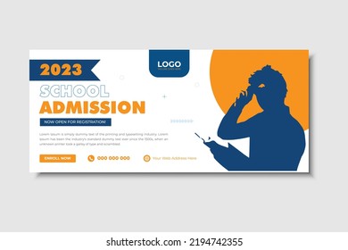 School admission social media post banner design. back to school social media post banner design set. Back to school admission promotion banner, School education admission social media post