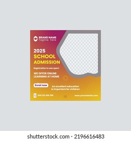 School admission social media post template