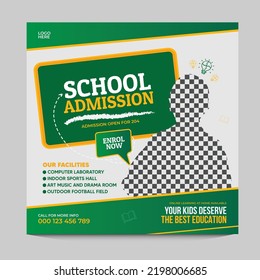 School admission social media post template design