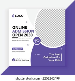 School admission social media post and web banner template