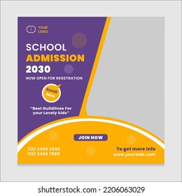 School Admission Social Media Post Design Template