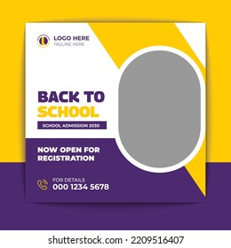 School admission social media post template design