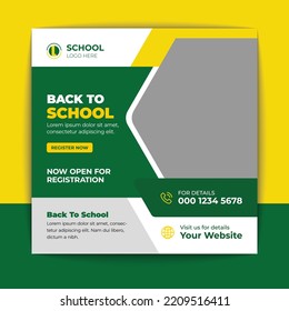 School admission social media post template design