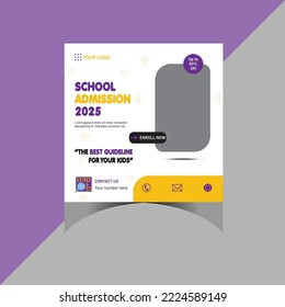 School Admission Social Media Post Template
 City:Sylhet Country : Bangladesh Date:9 29 2022