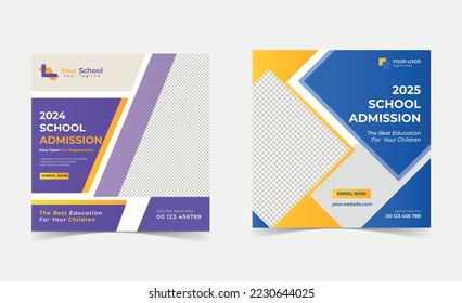 school admission social media post design template
