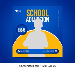 School Admission Social Media Post Design Template