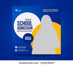 School Admission Social Media Post Design Template