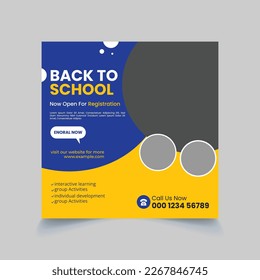 school admission social media post banner template
