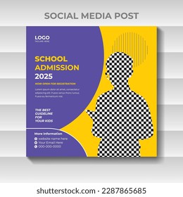School admission Social Media Post Design Template