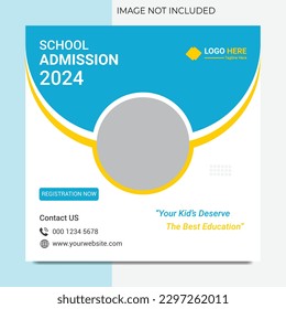 School admission social media post and web banner design template,  back to school web banner template