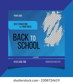 School admission social media post banner design. Back to school poster design. Back to school admission banner design template. 