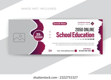 School admission social media post facebook cover or web banner template