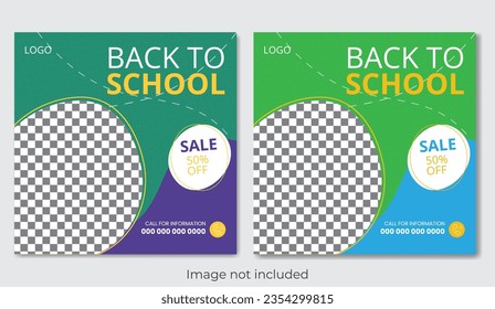  School admission social media post design template