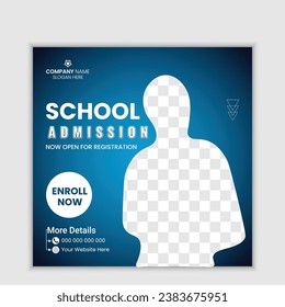 School admission social media post template