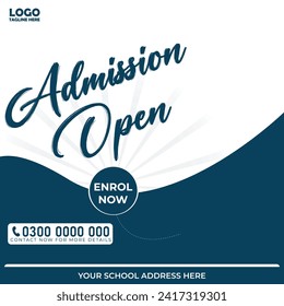 school admission social media post and instagram post template