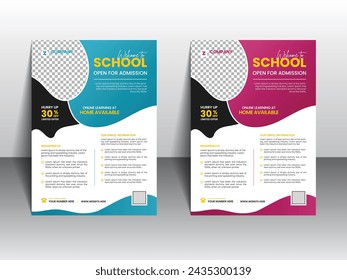 School admission social media post and school admission leaflet design template