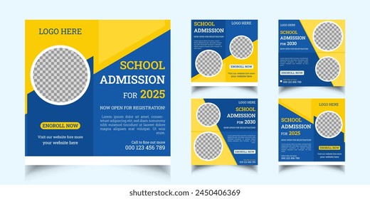 School admission social media post and web banner template