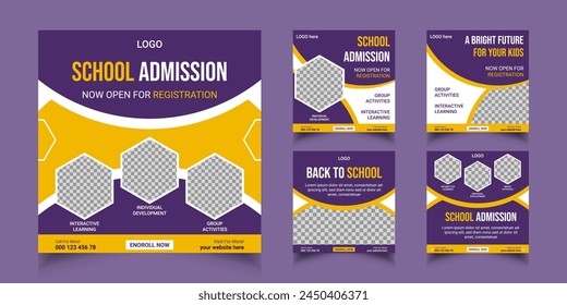 School admission social media post and web banner template