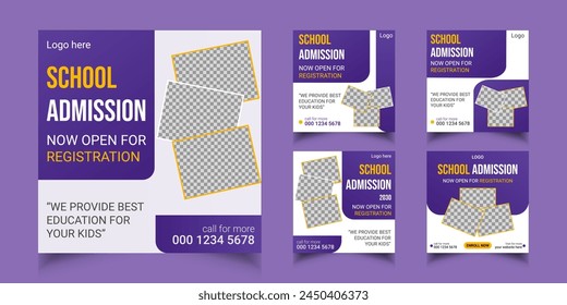 School admission social media post and web banner template