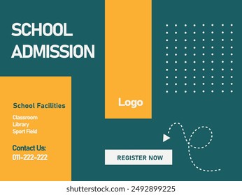 School admission social media post template Vector