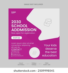 School Admission Social Media Post Template Design