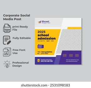 School Admission Social media Post and Educational poster Design