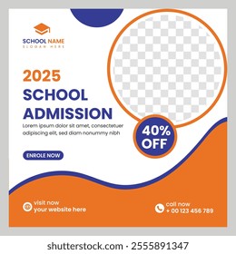 school admission social media post banner template