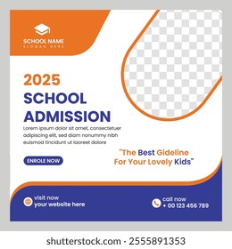 school admission social media post banner template