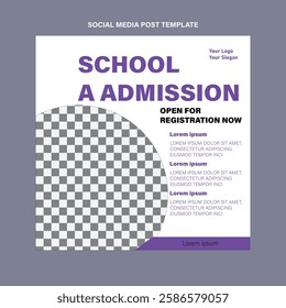 School Admission social media post or instagram post template