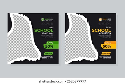 School admission social media post and Instagram post template