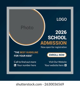School Admission Social Media Post Design