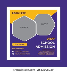 School Admission Social Media Post Design