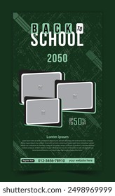 School Admission social media story template, Back to school social media story or banner design template