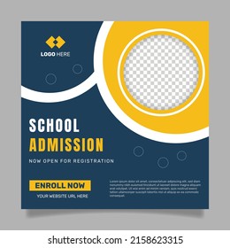 School admission social media template design. - Vector.