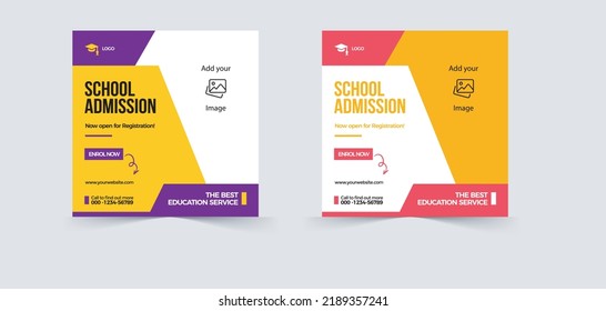 School admission social media template 