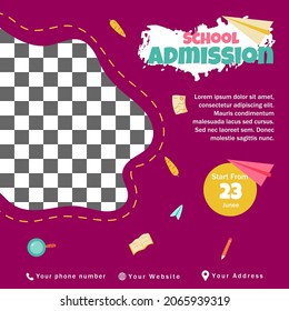 School admission social media templates with colorfull color. Usable for your flyer, template, post, bussiness.