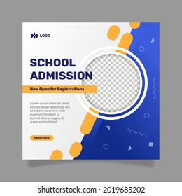 School admission social media web banner flyer. - Vector.