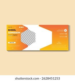 School admission social media web banner and facebook cover design templa