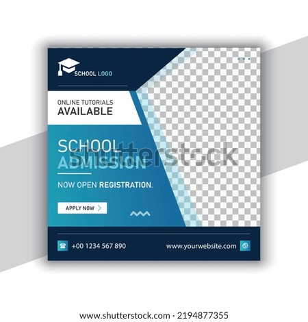 School admission social post template. back to school social media post banner design set. Back to school banner. school admission template for social media ad.