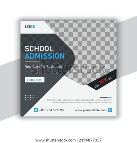School admission social post template. back to school social media post banner design set. Back to school banner. school admission template for social media ad.