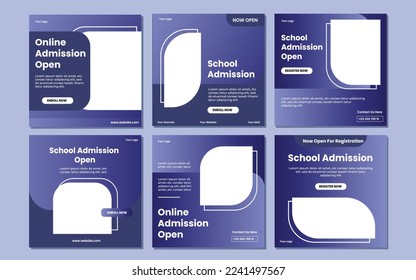 School admission square banner. Suitable for educational banner and social media post template