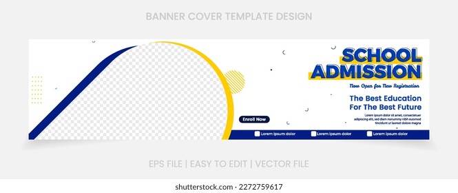 school admission template social media banner design.