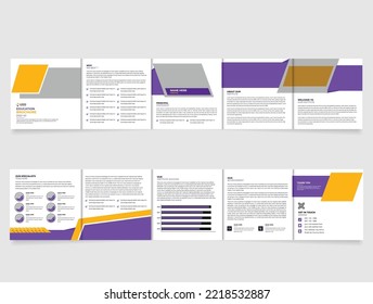 School admission Template square  abstract Fivefold brochure or flyer template vector. Creative business folded brochure 