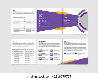 School admission Template square  abstract tri fold brochure or flyer template vector. Creative business folded brochure 