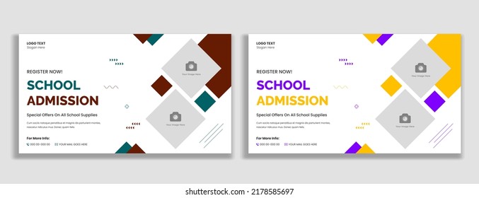 School admission thumbnail and web banner template