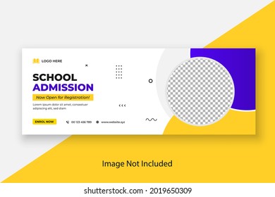 School admission timeline cover and web banner template, Back to school social media cover template
