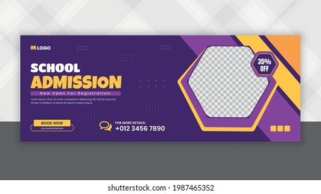 School admission timeline web banner or social banner Cover Template